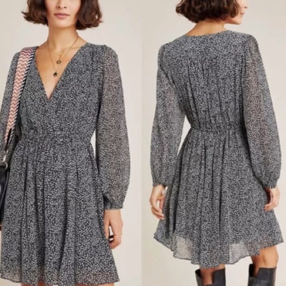 EUC Maeve For Anthropologie Faux Wrap Carolyn Animal Print Elastic Waist szM